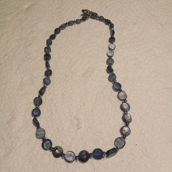 Elegant Blue Beaded Necklace - Picture 1 of 4